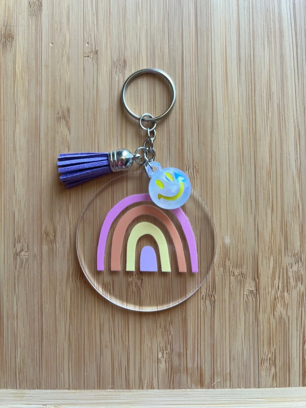 Handmade READ Acrylic Bookmark and Rainbow Keychain Set